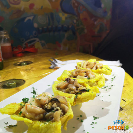 Canasta rellenas de camarones